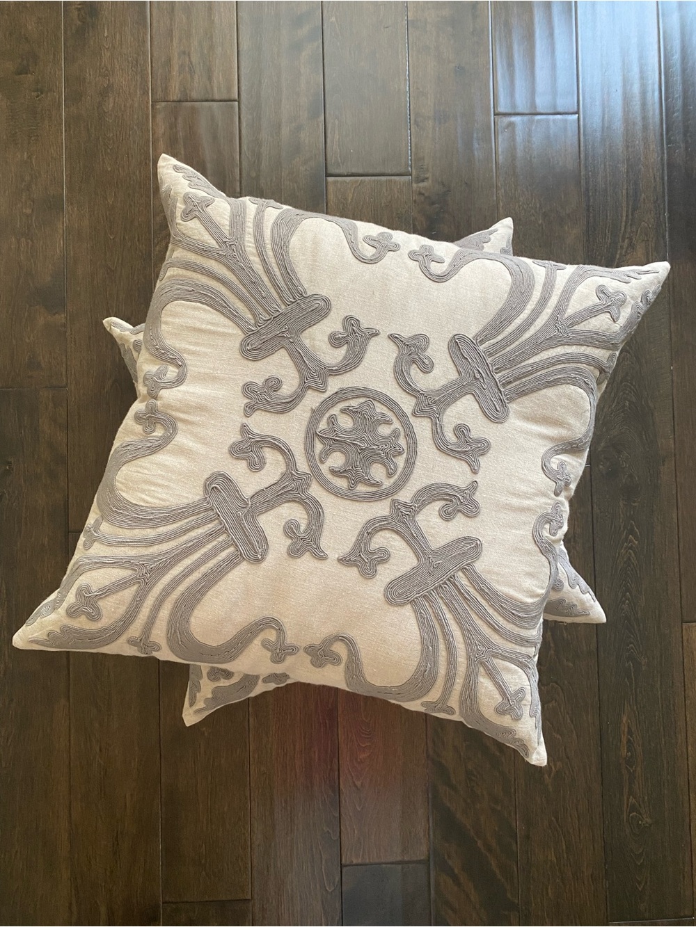 RH Restoration Hardware Linen Embroidered Pillows